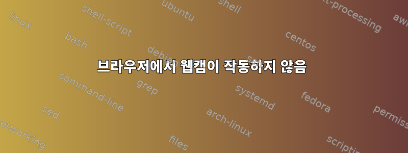 브라우저에서 웹캠이 작동하지 않음