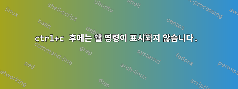 ctrl+c 후에는 쉘 명령이 표시되지 않습니다.