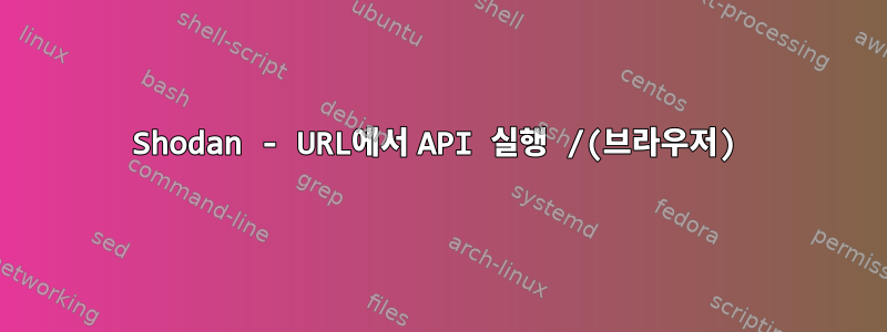 Shodan - URL에서 API 실행 /(브라우저)