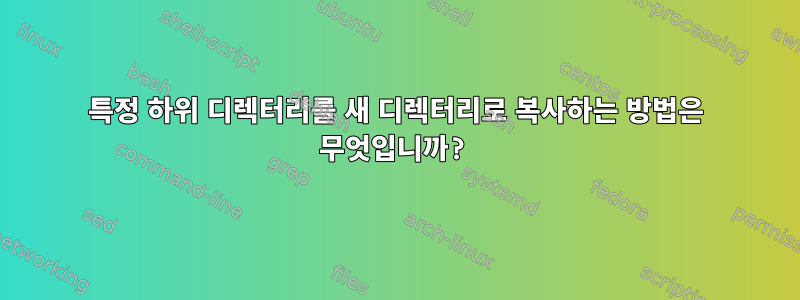 특정 하위 디렉터리를 새 디렉터리로 복사하는 방법은 무엇입니까?