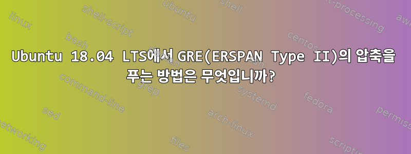 Ubuntu 18.04 LTS에서 GRE(ERSPAN Type II)의 압축을 푸는 방법은 무엇입니까?