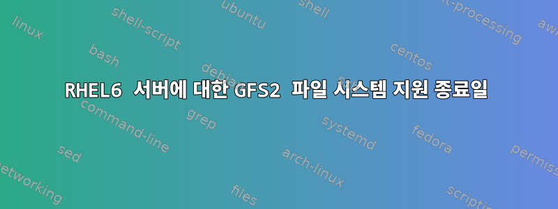 RHEL6 서버에 대한 GFS2 파일 시스템 지원 종료일