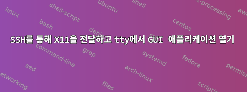 SSH를 통해 X11을 전달하고 tty에서 GUI 애플리케이션 열기