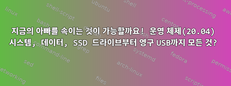 지금의 아빠를 속이는 것이 가능할까요! 운영 체제(20.04) 시스템, 데이터, SSD 드라이브부터 영구 USB까지 모든 것?