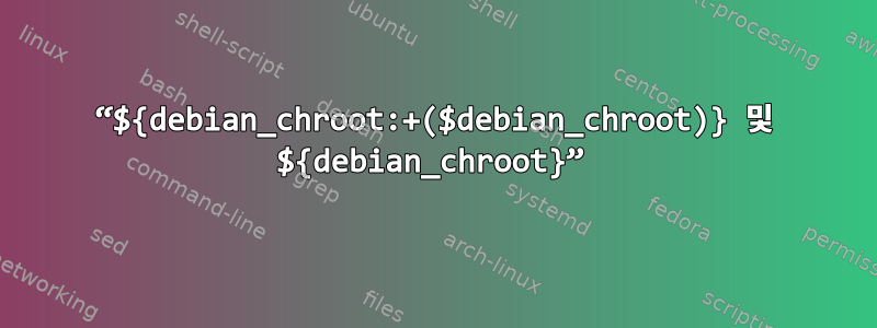 “${debian_chroot:+($debian_chroot)} 및 ${debian_chroot}”