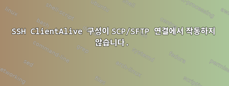 SSH ClientAlive 구성이 SCP/SFTP 연결에서 작동하지 않습니다.