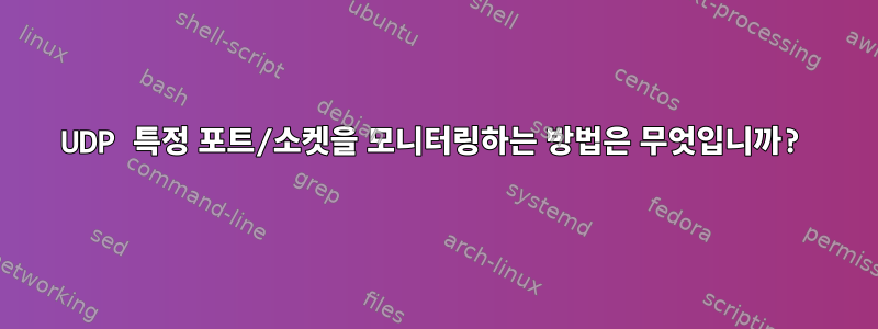 UDP 특정 포트/소켓을 모니터링하는 방법은 무엇입니까?