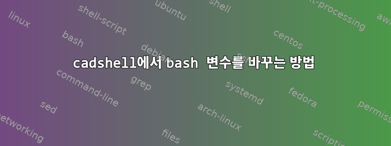 cadshell에서 bash 변수를 바꾸는 방법