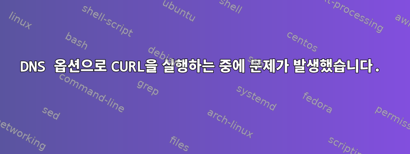 DNS 옵션으로 CURL을 실행하는 중에 문제가 발생했습니다.