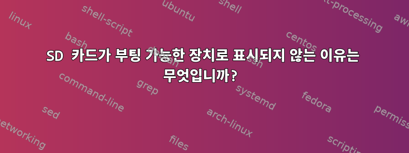 SD 카드가 부팅 가능한 장치로 표시되지 않는 이유는 무엇입니까?