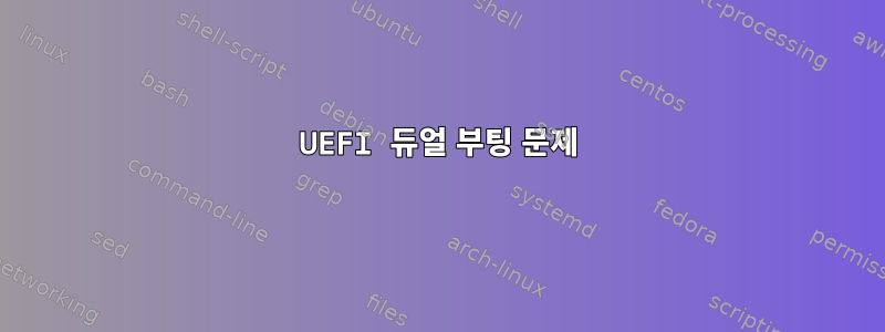 UEFI 듀얼 부팅 문제