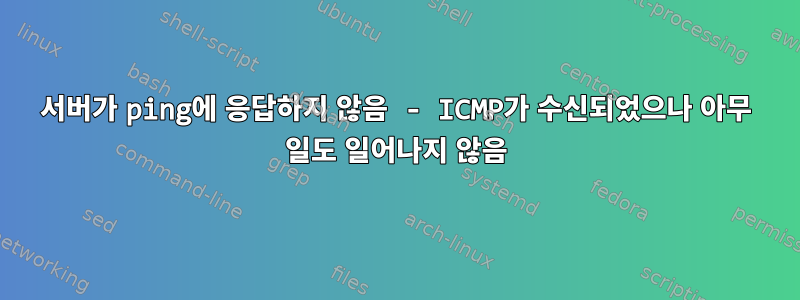 서버가 ping에 응답하지 않음 - ICMP가 수신되었으나 아무 일도 일어나지 않음