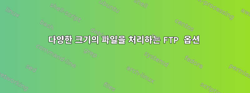 다양한 크기의 파일을 처리하는 FTP 옵션