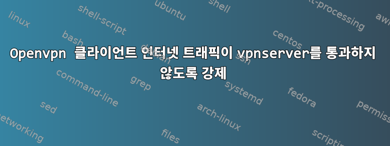 Openvpn 클라이언트 인터넷 트래픽이 vpnserver를 통과하지 않도록 강제