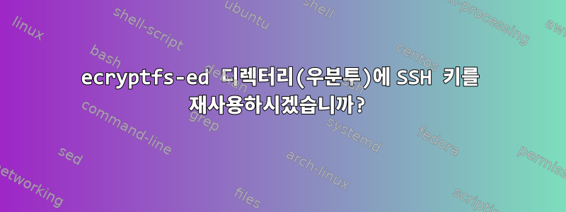 ecryptfs-ed 디렉터리(우분투)에 SSH 키를 재사용하시겠습니까?