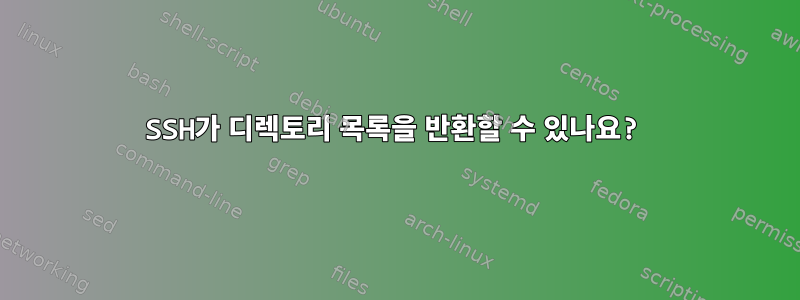 SSH가 디렉토리 목록을 반환할 수 있나요?