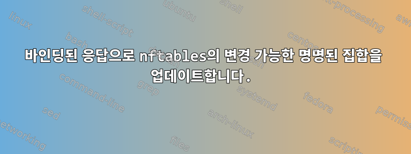 바인딩된 응답으로 nftables의 변경 가능한 명명된 집합을 업데이트합니다.