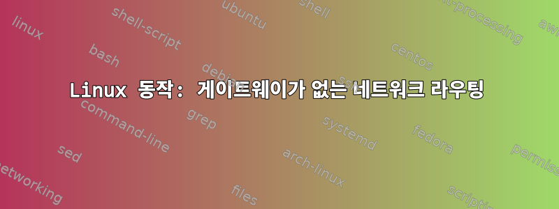 Linux 동작: 게이트웨이가 없는 네트워크 라우팅