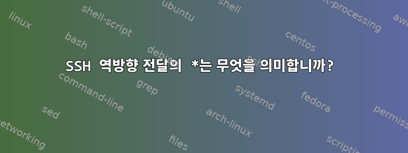 SSH 역방향 전달의 *는 무엇을 의미합니까?