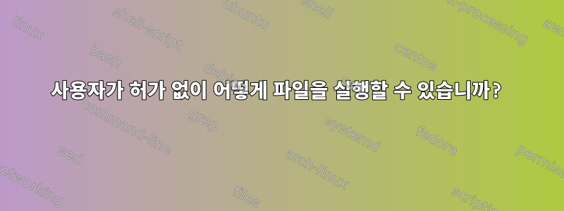 사용자가 허가 없이 어떻게 파일을 실행할 수 있습니까?