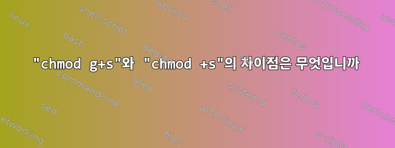 "chmod g+s"와 "chmod +s"의 차이점은 무엇입니까