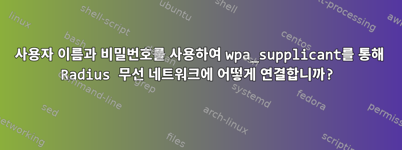 사용자 이름과 비밀번호를 사용하여 wpa_supplicant를 통해 Radius 무선 네트워크에 어떻게 연결합니까?