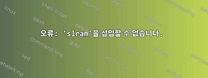 오류: 'slram'을 삽입할 수 없습니다.