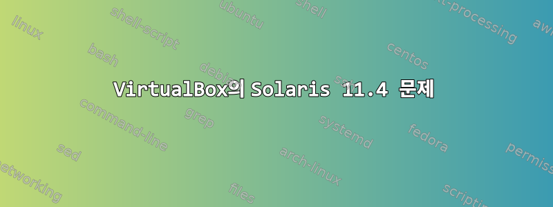 VirtualBox의 Solaris 11.4 문제