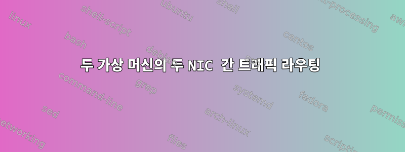 두 가상 머신의 두 NIC 간 트래픽 라우팅