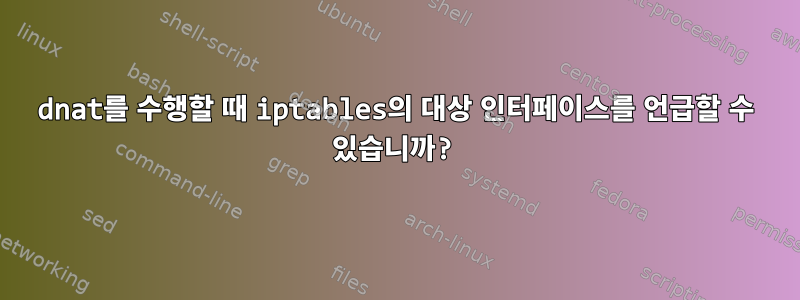 dnat를 수행할 때 iptables의 대상 인터페이스를 언급할 수 있습니까?