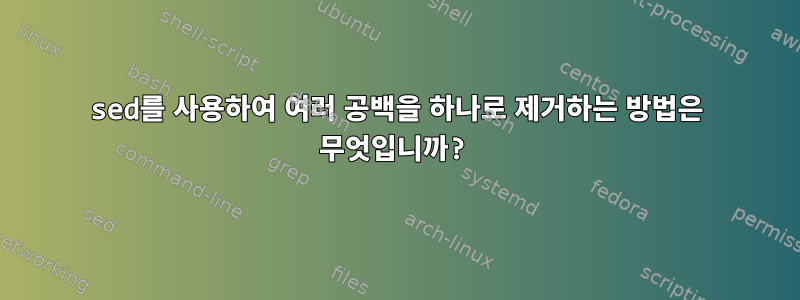 sed를 사용하여 여러 공백을 하나로 제거하는 방법은 무엇입니까?