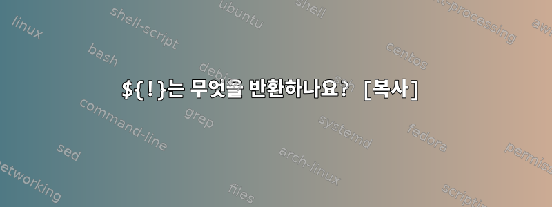 ${!}는 무엇을 반환하나요? [복사]