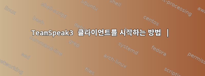 TeamSpeak3 클라이언트를 시작하는 방법 |