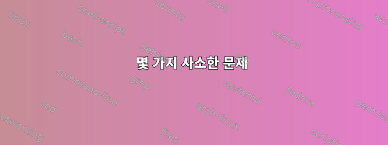 몇 가지 사소한 문제