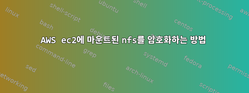 AWS ec2에 마운트된 nfs를 암호화하는 방법