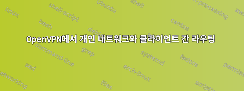 OpenVPN에서 개인 네트워크와 클라이언트 간 라우팅