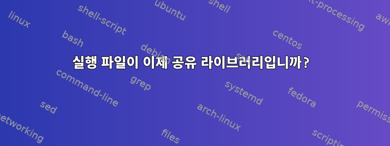 실행 파일이 이제 공유 라이브러리입니까?