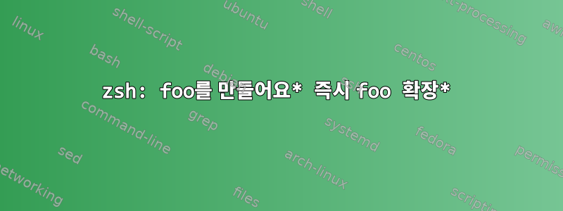 zsh: foo를 만들어요* 즉시 foo 확장*