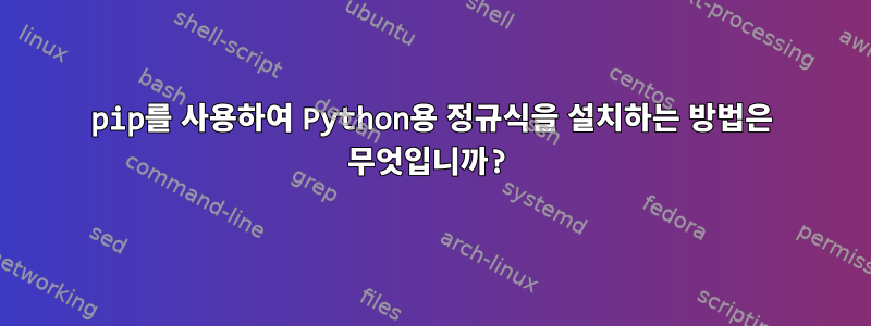 pip를 사용하여 Python용 정규식을 설치하는 방법은 무엇입니까?