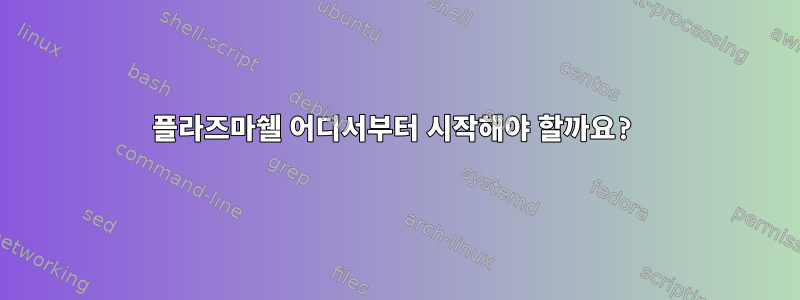 플라즈마쉘 어디서부터 시작해야 할까요?