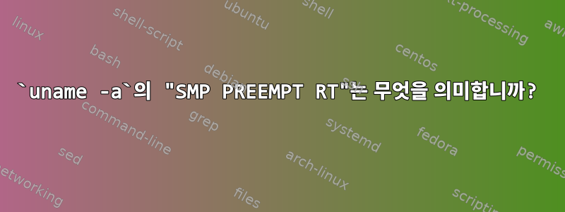 `uname -a`의 "SMP PREEMPT RT"는 무엇을 의미합니까?