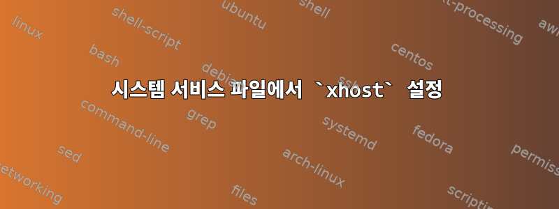 시스템 서비스 파일에서 `xhost` 설정