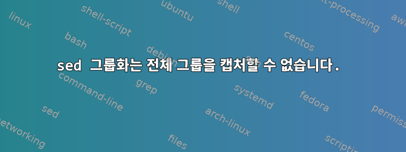 sed 그룹화는 전체 그룹을 캡처할 수 없습니다.