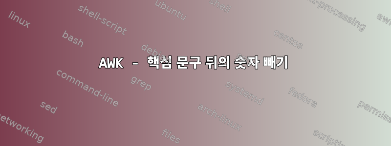 AWK - 핵심 문구 뒤의 숫자 빼기