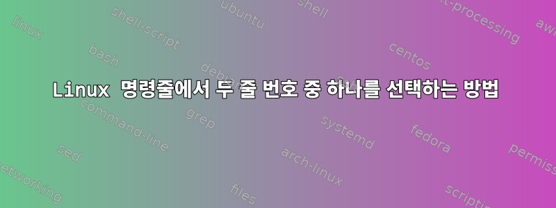 Linux 명령줄에서 두 줄 번호 중 하나를 선택하는 방법