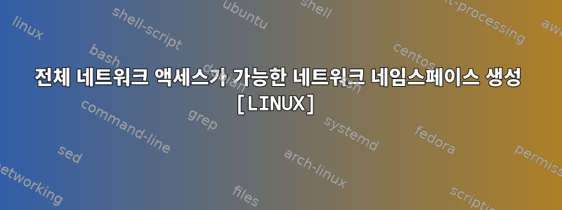 전체 네트워크 액세스가 가능한 네트워크 네임스페이스 생성 [LINUX]