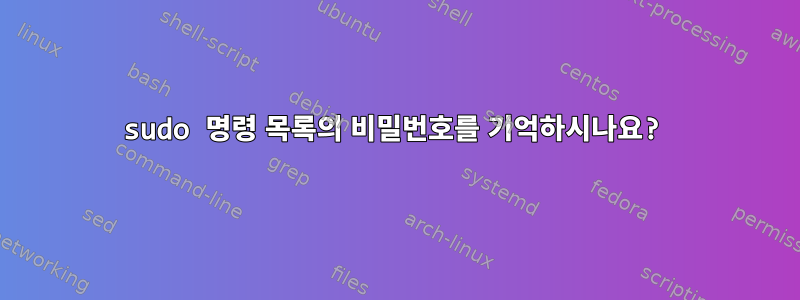 sudo 명령 목록의 비밀번호를 기억하시나요?