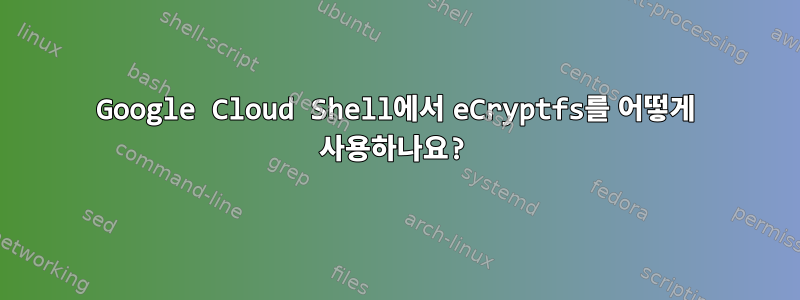 Google Cloud Shell에서 eCryptfs를 어떻게 사용하나요?