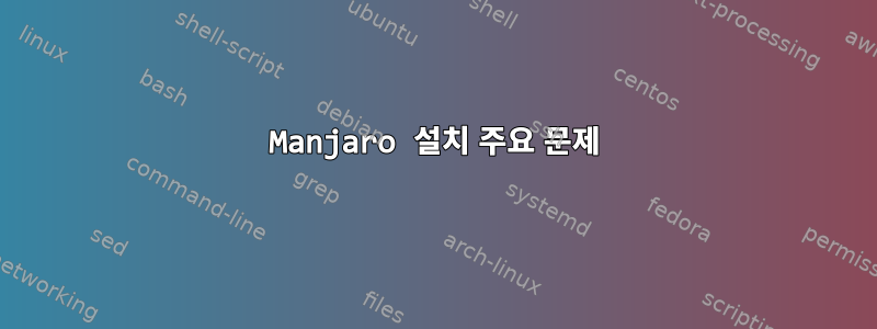 Manjaro 설치 주요 문제