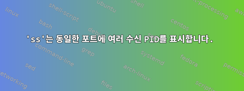 'ss'는 동일한 포트에 여러 수신 PID를 표시합니다.